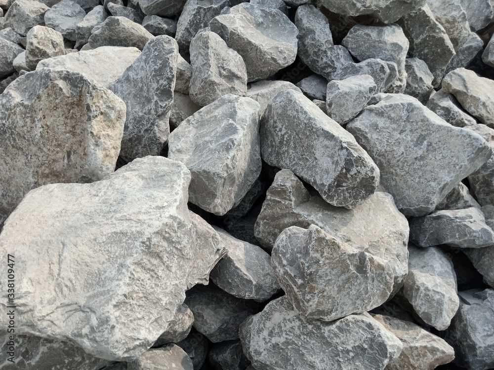 Abstract stones in construction Used in slope protection against soil collapse Abstract stones in construction Used in slope protection against soil collapse
