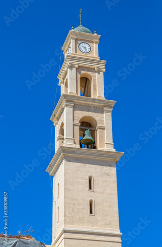 St. Peter's Franciscan Catholic bell tower completed in 1894 in Old Jaffa