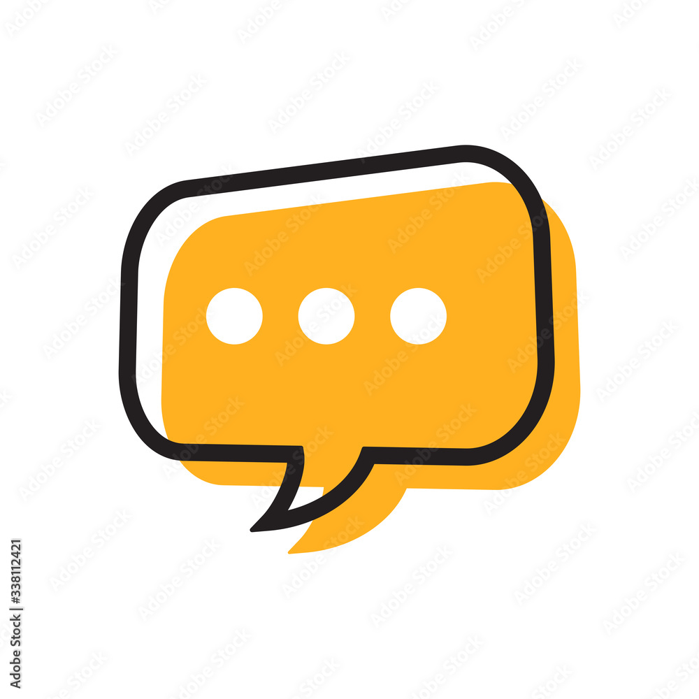 Fototapeta premium Abstract comment logo icon design template elements, isolated on white background