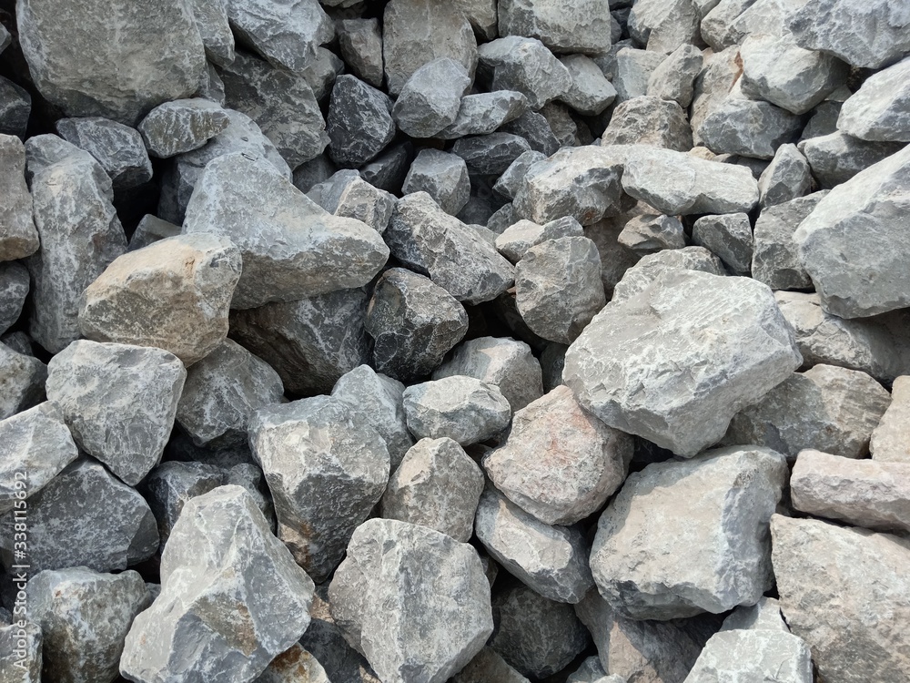 Abstract stones in construction Used in slope protection against soil collapse Abstract stones in construction Used in slope protection against soil collapse