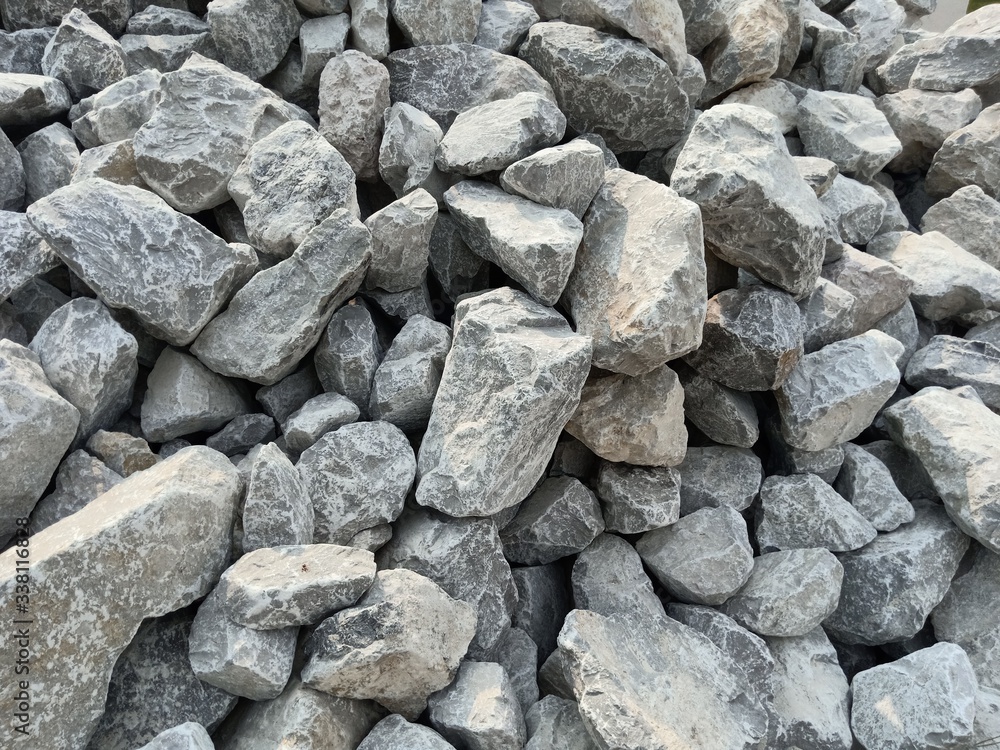 Abstract stones in construction Used in slope protection against soil collapse Abstract stones in construction Used in slope protection against soil collapse
