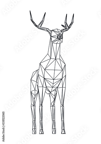 abstrakcyjna-ilustracja-jelenia-za-pomoca-wielokatnych-linii-ukladajacych-sie-w-trojkaty