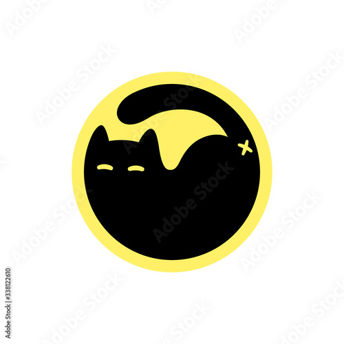 Black cat circle logo