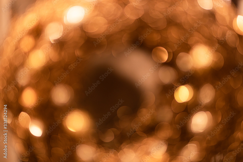 golden christmas lights blure bokeh