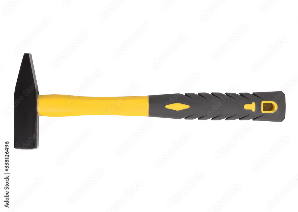 Claw hammer with yellow handle isolated on white background
Claw hammer with yellow handle isolated on white background