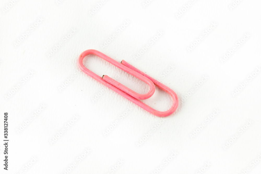 Pink Paper Clip isolated on white background Pink Paper Clip isolated on white background