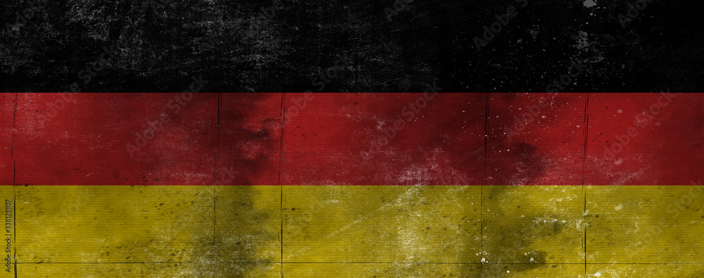 Grunge flag of Germany. Patriotic vintage texture background. Stock illustration.
