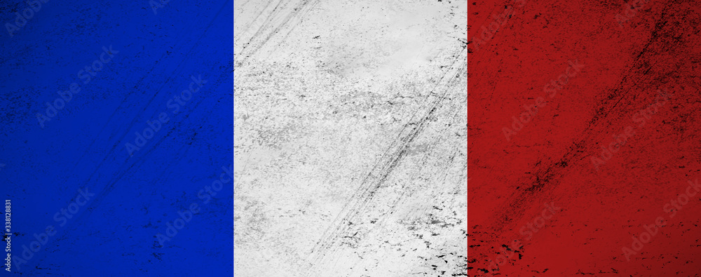 Grunge France flag. France vintage flag with grunge texture.