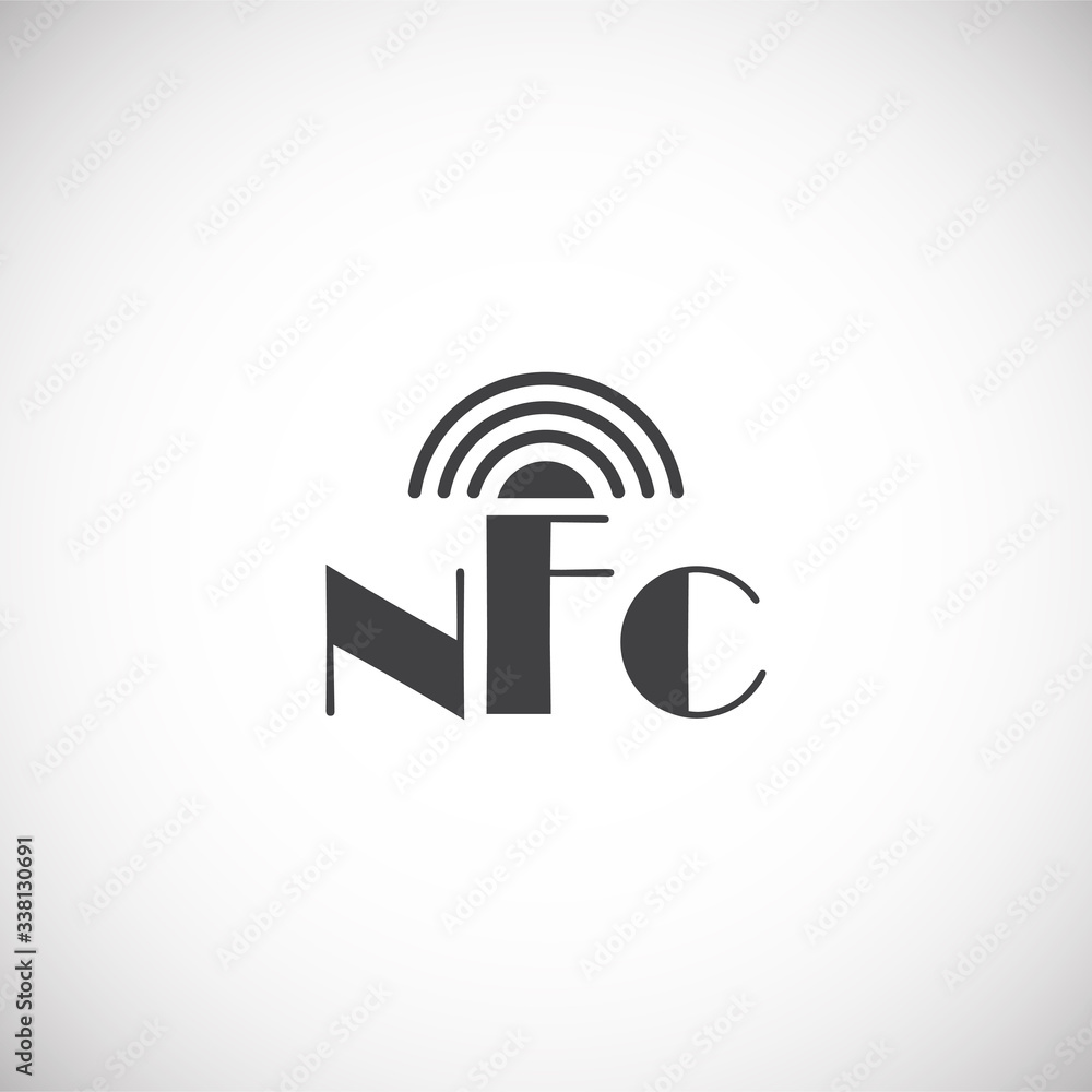 NFC related icon on background for graphic and web design. Creative illustration concept symbol for web or mobile app NFC related icon on background for graphic and web design. Creative illustration concept symbol for web or mobile app