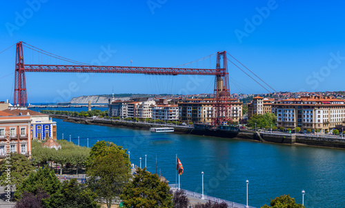 Biscay Bridge on the River Nervion.The beautiful city of Bilbao. Basque country. Northern spain © alexanderkonsta