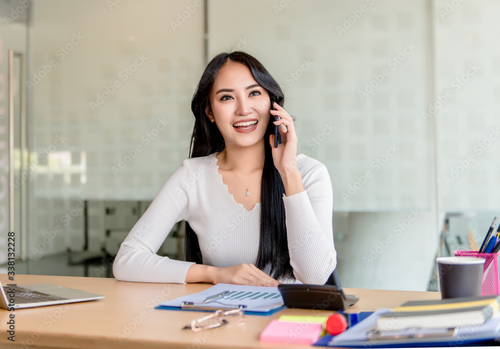Young, happy, cheerful, bright, cute, beautiful business women with a smile on the phone, sitting in the house, in the office, using a laptop computer, work at home concept. Young, happy, cheerful, bright, cute, beautiful business women with a smile on the phone, sitting in the house, in the office, using a laptop computer, work at home concept.