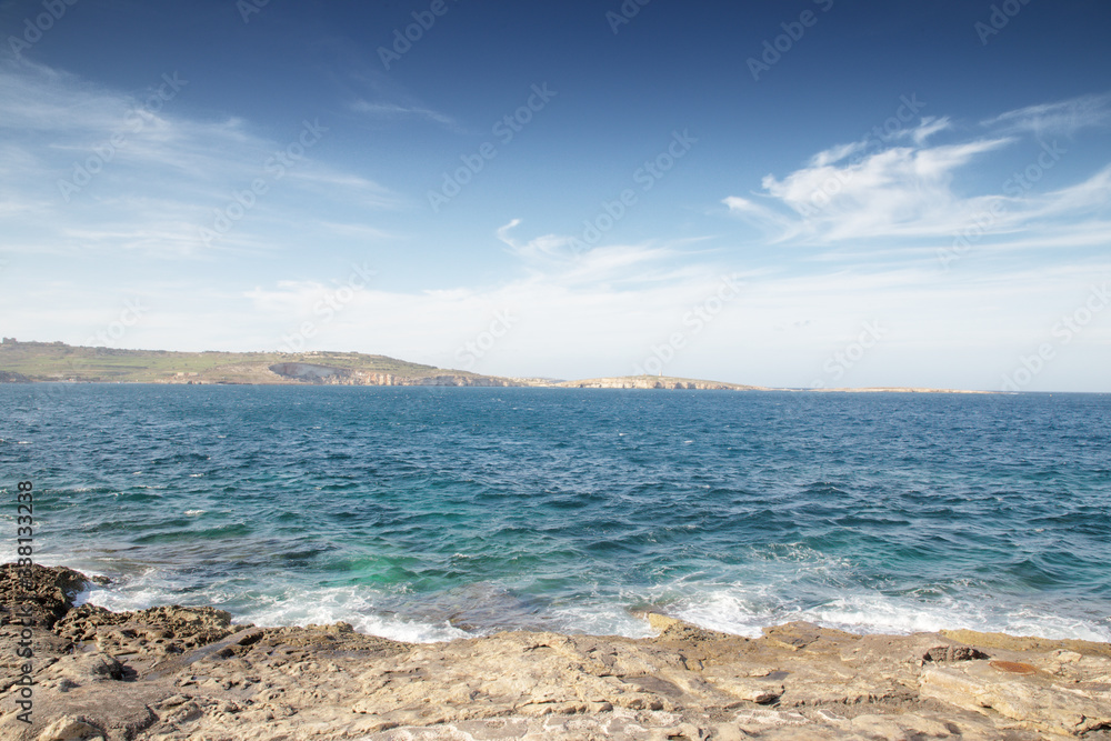 seascape of the small european island of malta