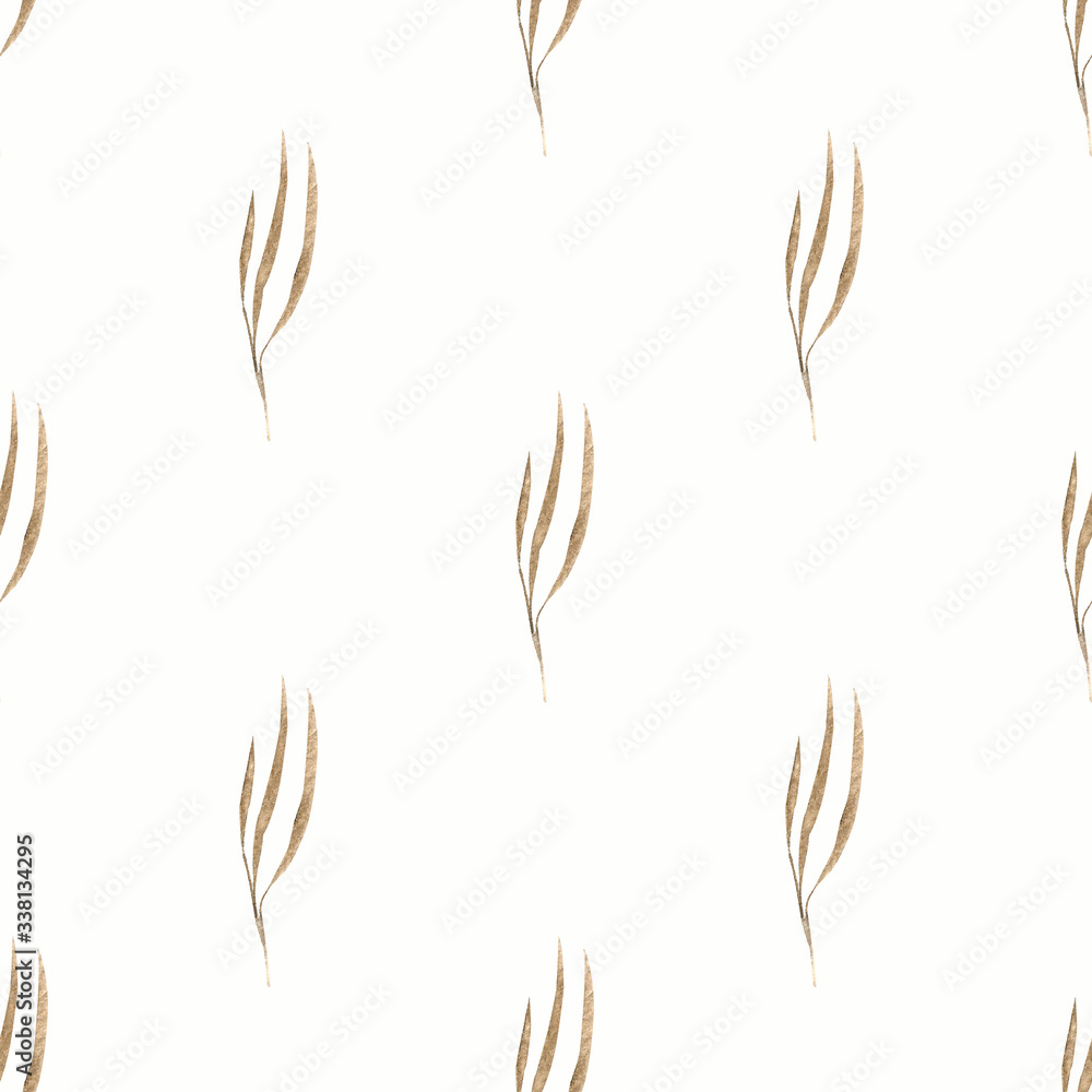 Seamless pattern with herbs on white background Watercolor illustration Seamless pattern with herbs on white background Watercolor illustration