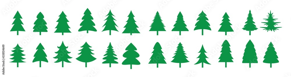Christmas Tree Icon set, Fir Tree Vector illustration isolated white background Christmas Tree Icon set, Fir Tree Vector illustration isolated white background