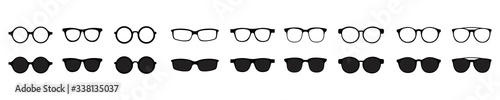 Glasses icon. Sunglasses icons set. Vector Illustration isolated on white background.