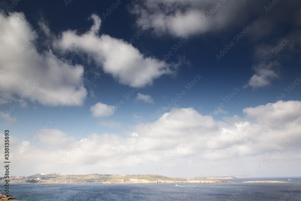 seascape of the small european island of malta