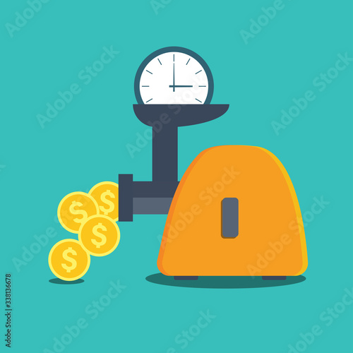 time idea turn money business concept vector