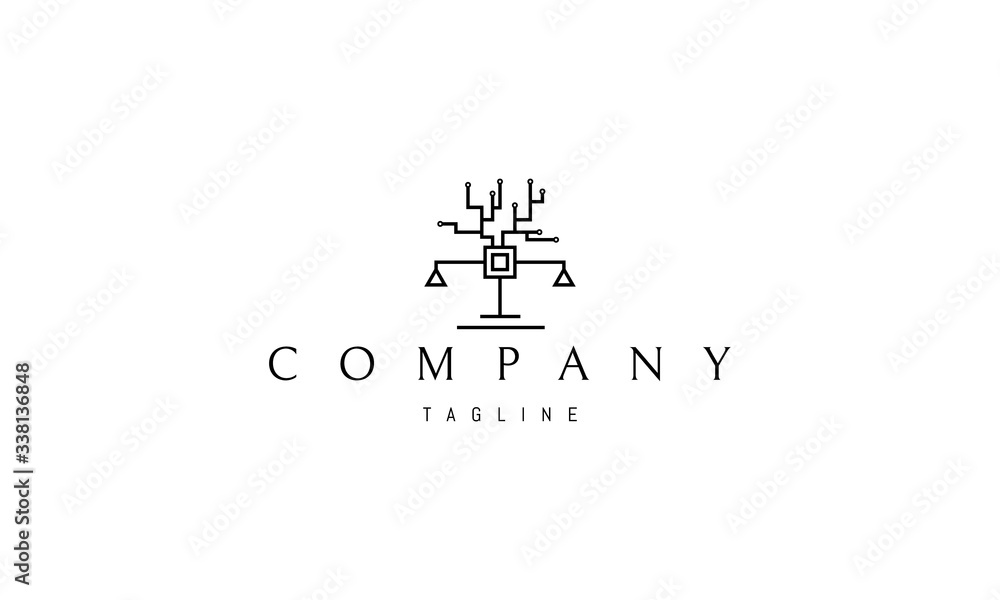 Vector logo on which an abstract image of digital law. Vector logo on which an abstract image of digital law.
