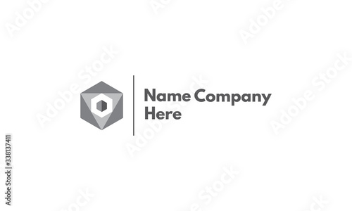 Vector logo on which abstract image of a hexagon.