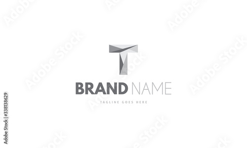 Vector logo on which the abstract image of the letter T.