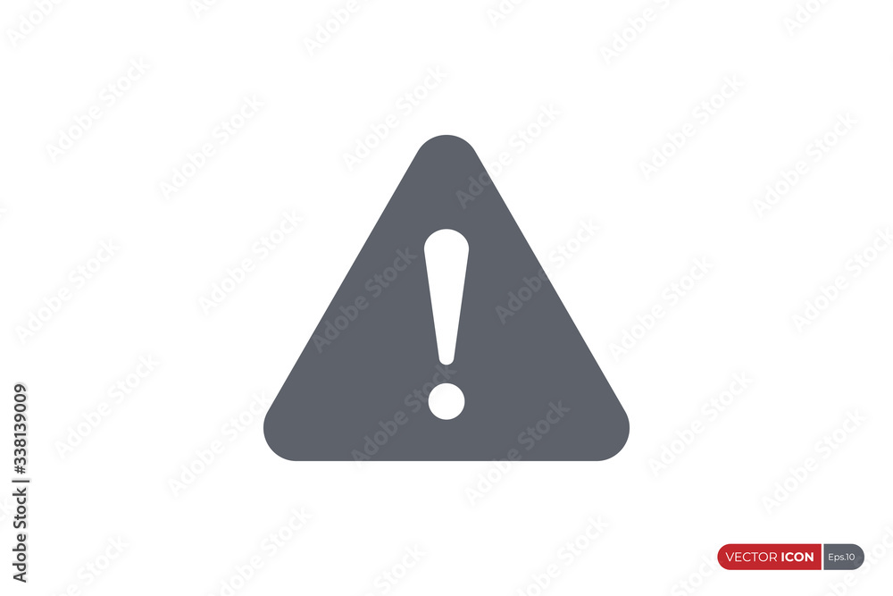 Alert Sign, Warning and Exclamation Icon with Triangle Rounded Shape. Flat Vector Icon Design Template Element. Alert Sign, Warning and Exclamation Icon with Triangle Rounded Shape. Flat Vector Icon Design Template Element.
