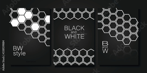 Invitation templates in black and white style. Advertising flyer.