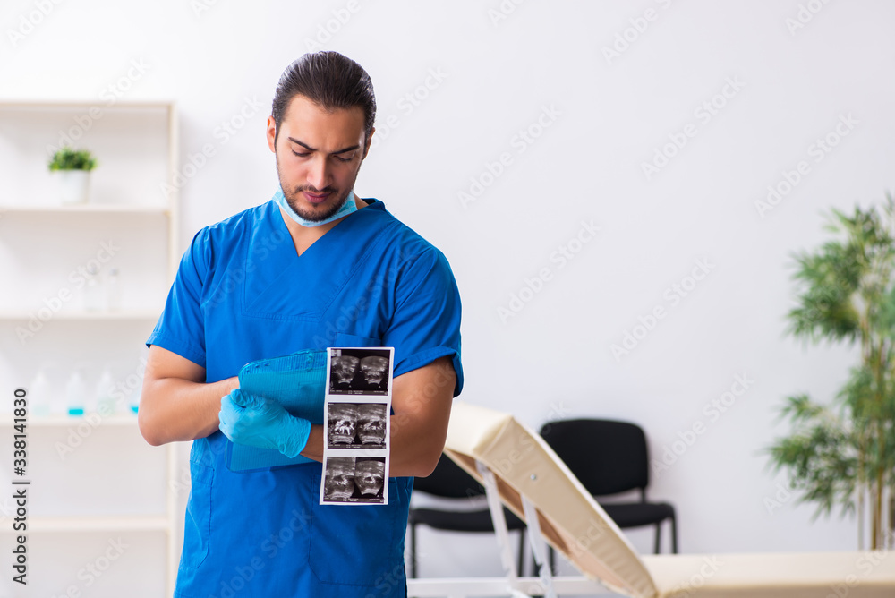 Fototapeta premium Young male doctor working in the clinic