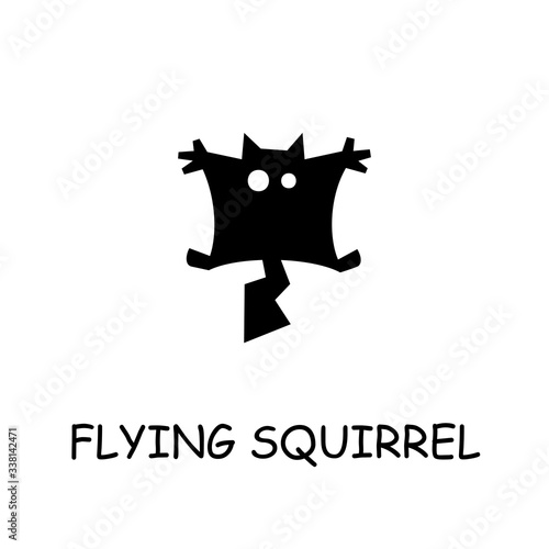Flying squirrel flat vector icon
