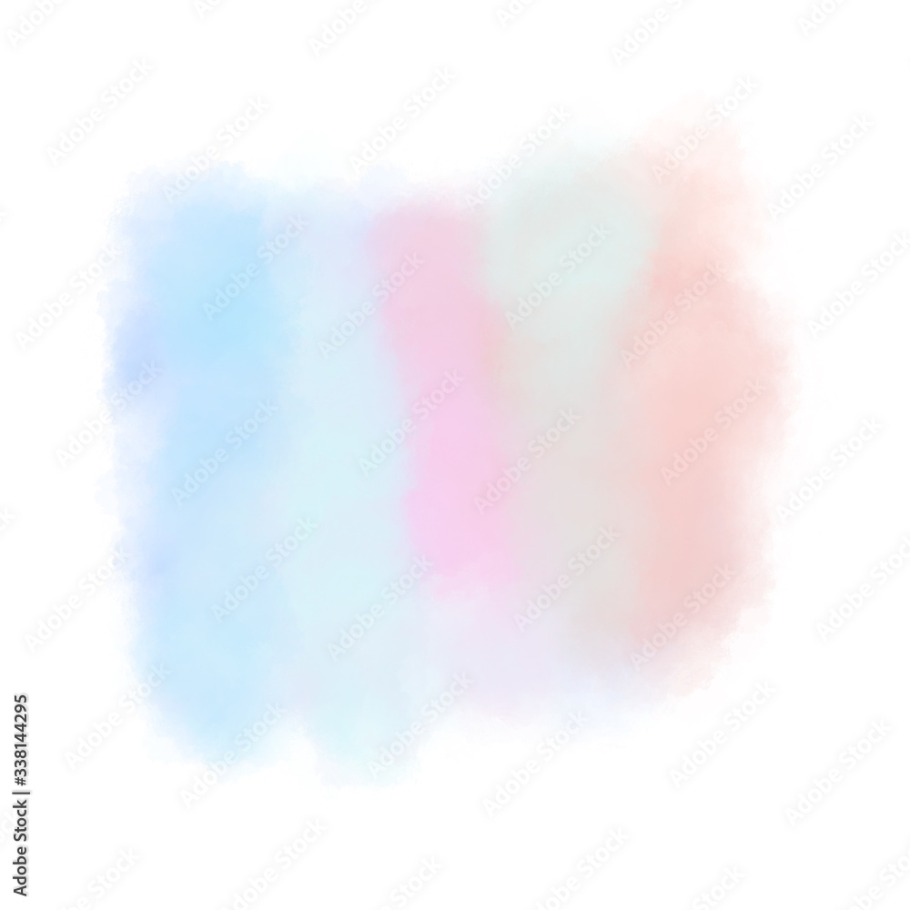 Hand draw Watercolor splash on white background. Abstract illustration. Pastel color for banner, clip video decoration, brush stroke