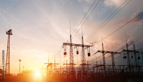 Vászonkép High-voltage power lines