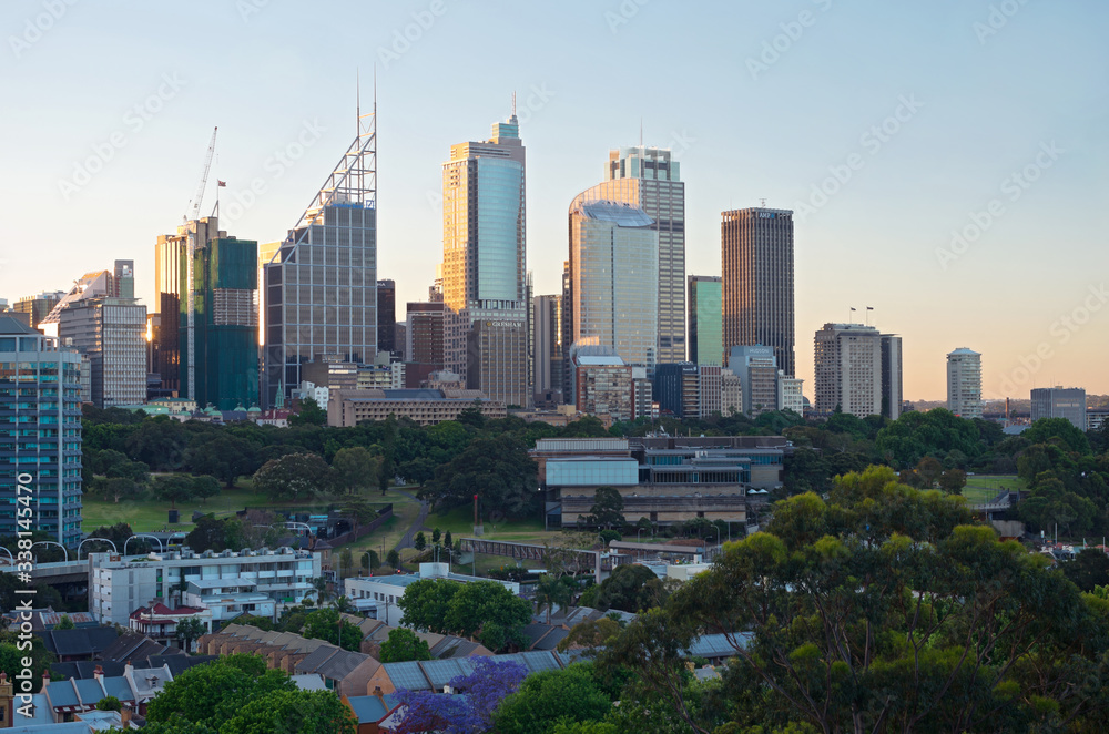Sydney business center skyscrapers