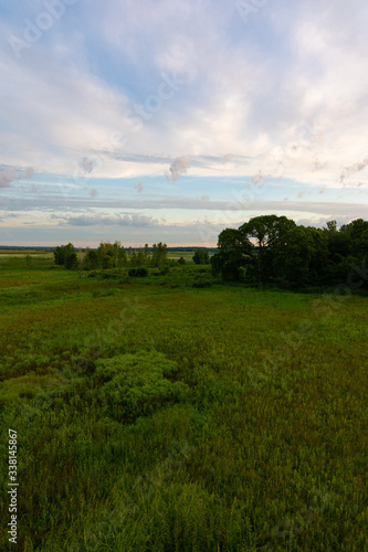 View from the observation deck in Dixon Waterfowl Refuge at sunrise.