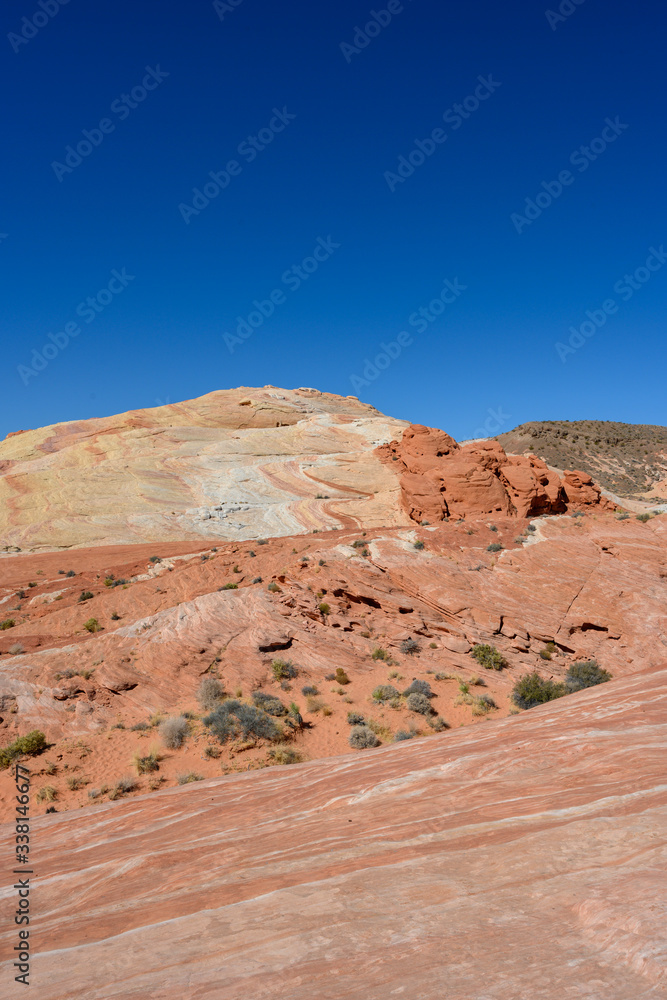Layers Swirl Through Rock Formation in Valley of Fire
