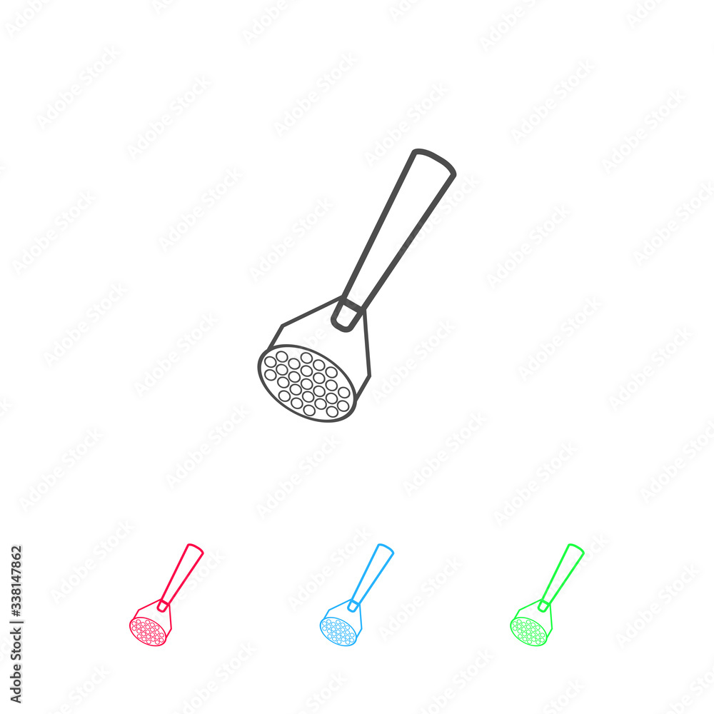 Potato masher icon flat. Potato masher icon flat.