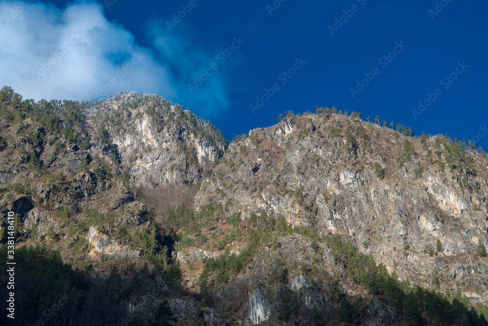 mountain landscape with blue sky