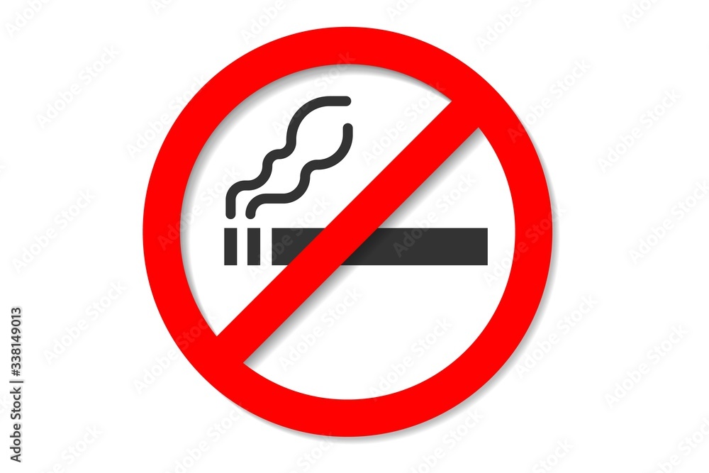 No smoking sign, Smoking cigatette and forbidden sign. Flat style icon isolated on white background. No smoking sign, Smoking cigatette and forbidden sign. Flat style icon isolated on white background.
