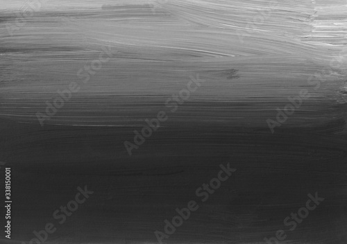Abstract black and white gradient background. Hand drawn monochrome oil painting. Modern art.