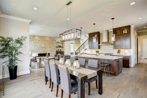 Luxurious new construction with open plan interior. Luxury American modern home.