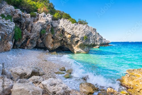 Beautiful view of Kato Lagadi Beach - Kefalonia, Ionian Islands - Greece