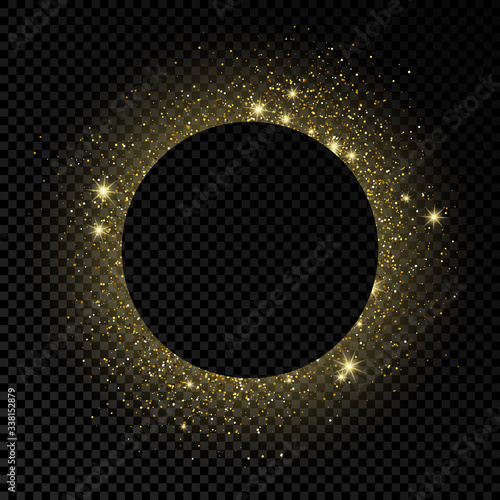 Golden circle frame with glitter