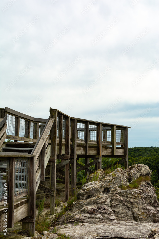 Viewing platform overlooking Castle Rock state park, Illinois, USA. Viewing platform overlooking Castle Rock state park, Illinois, USA.