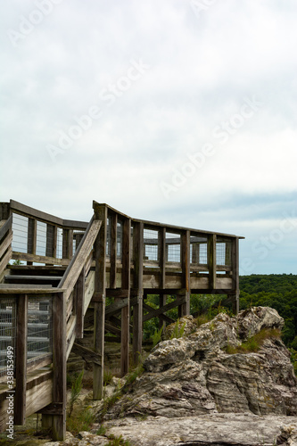 Viewing platform overlooking Castle Rock state park  Illinois  USA.