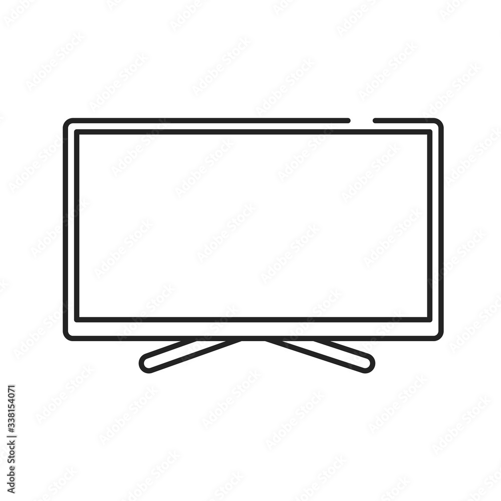TV display black line icon. Electronic device. Pictogram for web page, mobile app, promo. Editable stroke. TV display black line icon. Electronic device. Pictogram for web page, mobile app, promo. Editable stroke.
