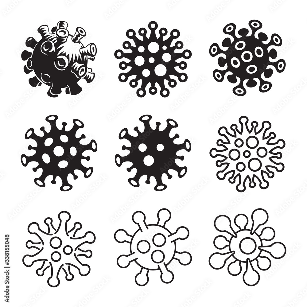 Coronavirus icon, Covid-19, sign, pictogram icon set vector illustration