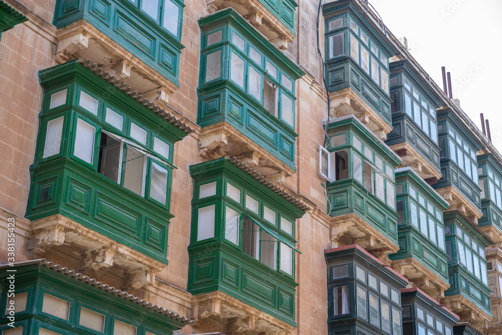 Malta / Malta 03.09.2015.Gallarijas, typical balconies of Valletta Malta. Malta / Malta 03.09.2015.Gallarijas, typical balconies of Valletta Malta.