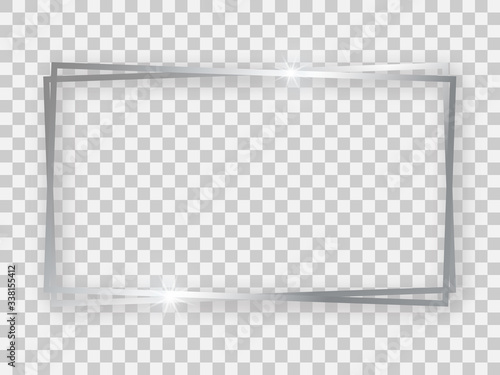 Double silver shiny 16x9 rectangular frame