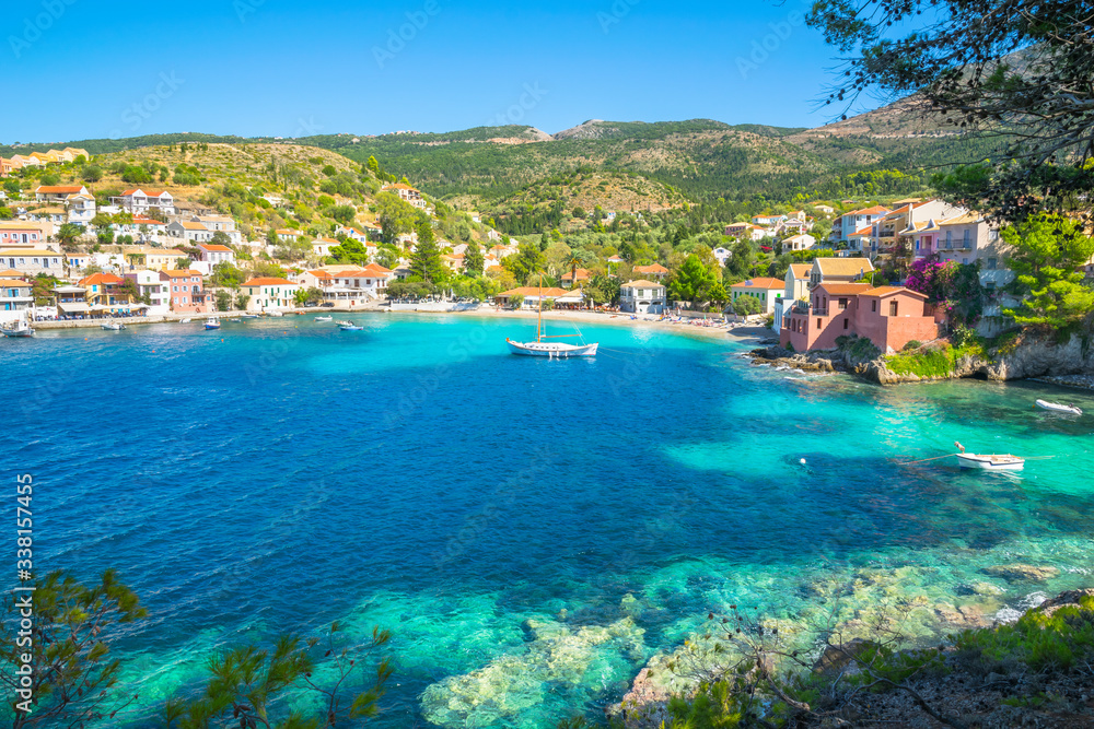 Beautiful view of Assos Village - Kefalonia, Ionian  Islands - Greece