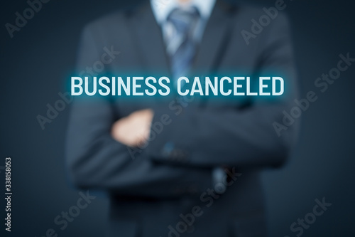 Business canceled bankruptcy concept