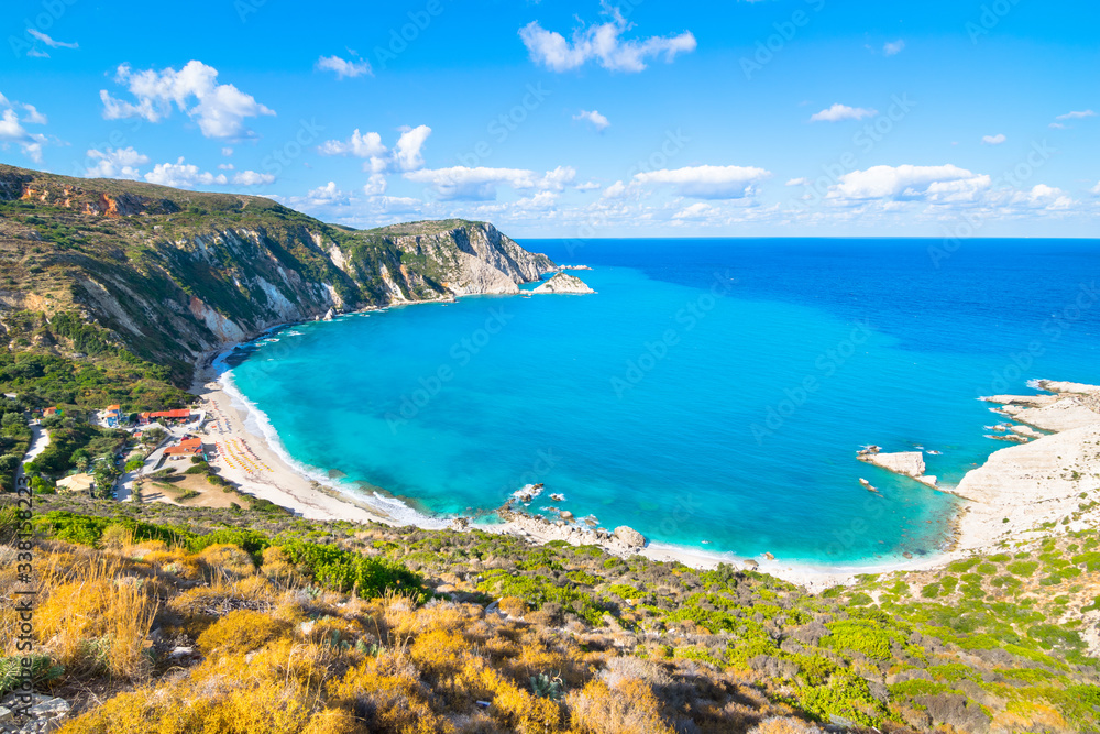 Beautiful view of Petani Beach - Kefalonia, Ionian Islands - Greece