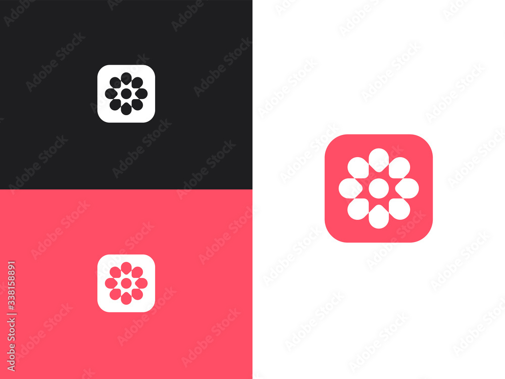 Flower icon template, vector illustration logo, button Flower icon template, vector illustration logo, button